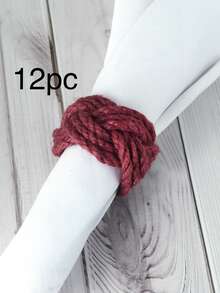 1/4/6/12pcs Bohemian Style Linen Rope Napkin Rings, Suitable For Wedding Party Table Decoration, Countryside Style Napkin Holders, Outdoor Simple Chic Rope Woven Napkin Clips, Birthday Party Napkin Rings, Minimalist Multi-Color Linen Rope Napkin Rings Series - Multicolor - View 12