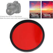 Tbest Filtro de Lente Rojo Completo,Filtro de Lente de cámara roscado Filtro de Color Rojo Completo Vidrio óptico para Lente de cámara - 58 milímetros - Ver 5