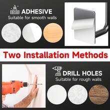 4 - Pack Black Plastic Wall - Mounted Hat Organizer For Baseball Caps, 2 Installation Methods, 5 - Pound Weight Limit - Black - View 7