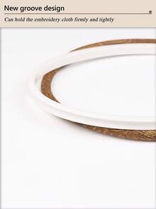 3个椭圆形棕色仿木纹复古风DIY十字绣绣绷，戳绣框，捕梦网挂环，7种尺寸可选，ABS和PVC材质，带金属挂钩，适用于万圣节、圣诞节装饰、手机/钥匙链、包包挂饰、汽车装饰品、桌面/床头摆件。 - 棕色 - 查看 8