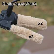 4pcs/2 Pairs Warm Bicycle Handlebar Covers, Thick Winter Motorcycle Electric Bike Plush Handlebar Sleeves, Soft & Comfortable Brake Covers, Suitable For Motorcycles, Mopeds, Tricycles And Bicycles, Outdoor Riding Accessories