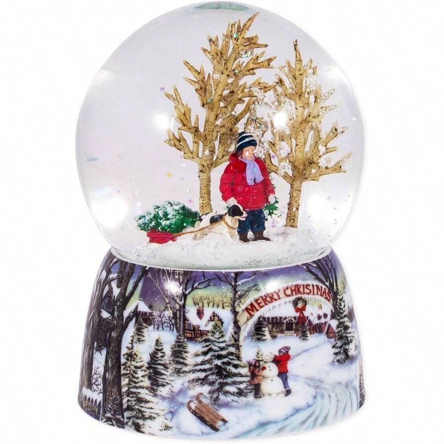5.5 inchH With Dog Globe 100mm Wind Plays Over River And Through Woods by - transparente - Ver 1