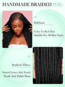 A ANYTIME New Single Layer HD Full Lace Braided Wig, Cornrow Hairstyle Fully Hand-Woven, High-Quality Craftsmanship, Goddess First Choice