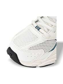 New Balance Giày thể thao 530 dành cho nữ (GS) Thoáng khí, nhẹ, đệm, độ đàn hồi tốt, đa năng, thích hợp cho trường học chạy bộ, màu trắng ngà, xanh quân đội GR530CH - trắng đục/xanh quân đội - Xem 6