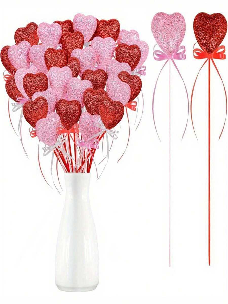 10 que cắm hoa hình trái tim bằng xốp lấp lánh màu đỏ hồng cho ngày Valentine - Dùng để cắm hoa, trang trí nhà cửa, trang trí tiệc, làm vật trang trí bàn tiệc cho ngày Valentine và Ngày của Mẹ. - Nhiều màu - Xem 1
