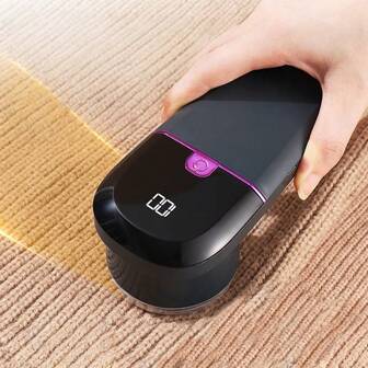 USB-C Fabric Shaver With LED Display - Electric Lint & Pilling Remover For Clothes, Sofa & Bedding