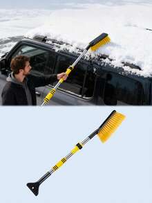 1pc Extendable Car Snow Brush 3-In-1 - Detachable Handle Ice Scraper And Soft Bristle Brush, PVC Portable Car Windshield Deicing Tool, Adjustable Telescopic Car Windshield Scraper (Paint-) - Multicolor - View 12
