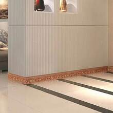 1 pieza Cinta moldeadora de zócalo autoadhesiva de espuma, línea de cintura de espuma impermeable y a prueba de golpes para decoración de esquina de pared - Blanco - Ver 9