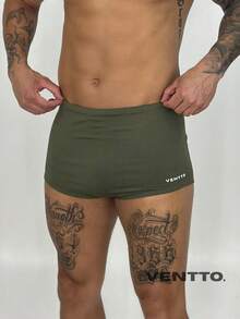 Medium Ventto Basic Plain Swimsuit, Zero Transparency Fabric, Beach And Pool Fashion - 軍綠色 - 查看 6