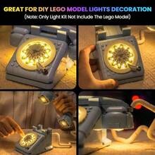 - Kit de luz mejorado compatible con Retro Telephone Building Set, luces de decoracin compatible con 31174 modelo no incluido - amarillo - Ver 3
