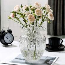 Jarrón de vidrio luminoso hecho a mano, decoración rústica moderna para el hogar y centros de mesa para bodas, salas de estar, baños y mesas de granja