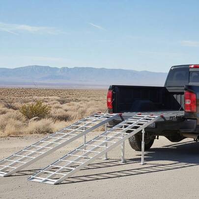  Advwin Aluminum Folding Loading Ramp, Trailers Ramp With 680KG Loading Capacity, For ATV, Motorcycle, Truck, Mower Blower, Trailer