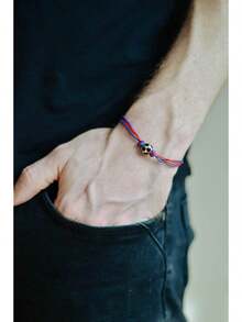 Brazalete de fútbol, brazalete masculino del equipo deportivo, balón de fútbol, rojo y azul, Barcelona, brazalete para hombre, regalo para él, deporte - 1 - Ver 3
