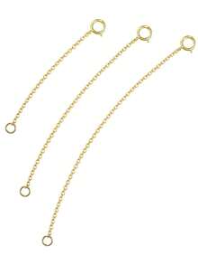 3pcs Stainless Steel 18K Gold Plated Extension Chain, Stainless Steel Extension Chain, Double-Ended Stainless Steel Spring Buckle, High Quality Stainless Steel And Craftsmanship - Hypoallergenic - Durable, Perfect For Extending Necklaces, Bracelets, Anklets, And Various DIY Jewelry Making, Adjustable To 1in~6in - 3PCS - View 8