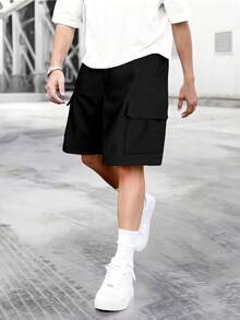 3pcs/Set Lightweight Woven Fabric Casual Cargo Shorts With Large Pockets, Fashionable Outdoor Sports Style For Teenagers, Summer