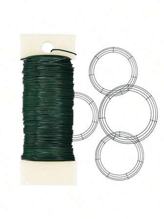 23m Floral Stem Wire, Green Color - Suitable For Valentine's Day, Birthday, Graduation Gifts, Flower Arranging, Ideal For Handmade Valentine's Day Crafts, Paddle Wire, Wreaths, Wreaths And Floral Arrangements