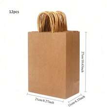 10/25个牛皮纸袋，圣诞礼品袋，礼品包装袋，带手柄的纸质礼品袋，适用于牛皮纸礼品袋，节日，新年，婚礼，生日糖果袋，派对礼物 - 彩色 - 查看 22