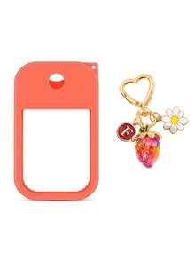 Touchland 30ml 防摔硅胶套，带26个字母草莓花吊坠钥匙扣，方便携带的洗手液喷雾瓶套 - 彩色 - 查看 28