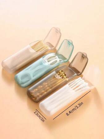 1 st. mini färgglad förvaringslåda, PP-material, med fällbart lock, bomullspinneask, tandtrådsask, pillerlåda, flerfärgad kapselbehållare, lämplig för munvård och resor - hygienisk rekommenderad förvaringslåda, miniföremål, kan rymma en plånbok, tandtrådshållare, resetandpetarehållare, tandtrådsask, tandpetareask, badrumsapparat, mini tandpetareask, tandpulverask, tandtrådshållare, tandpetaredispenser, resetandpetare, resebehållare