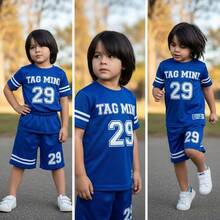 Boys' Summer Shirt And Shorts Set - Blue - View 2