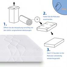 Colchón de muelles ensacados de 90x200 cm, firmeza H3, certificado Oeko-Tex, ergonómico, 7 zonas de colchón, altura 20 cm, fabricado en CHINA. - Blanco - Ver 8