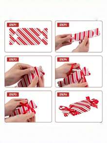 Hộp quà kẹo Valentine (1 chiếc/4 chiếc), trang trí ruy băng, hộp đựng đồ ăn vặt hình kẹo dễ thương, thích hợp làm quà tặng sinh nhật, quà cưới, trang trí đám cưới, đồ dùng cho tiệc năm mới. - Đỏ - Xem 8