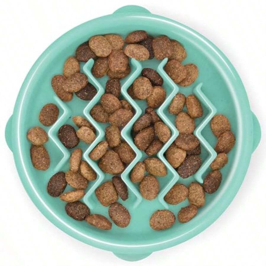 Small Fun Feeder Slow Bowl Puzzle For Fast Eaters Puppies Cats And Small Dogs Wet Or Dry Food Helps Prevent Bloat And Aid Digestion 3/4 Cup Capacity N-Slip Made Without BPA Mint - Bạc hà + Nhỏ - Xem 1