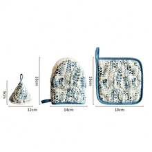 3pcs/Set Baking Gloves, Heat Resistant Oven Mitt, Pot Holder, Kitchen Cooking Accessories