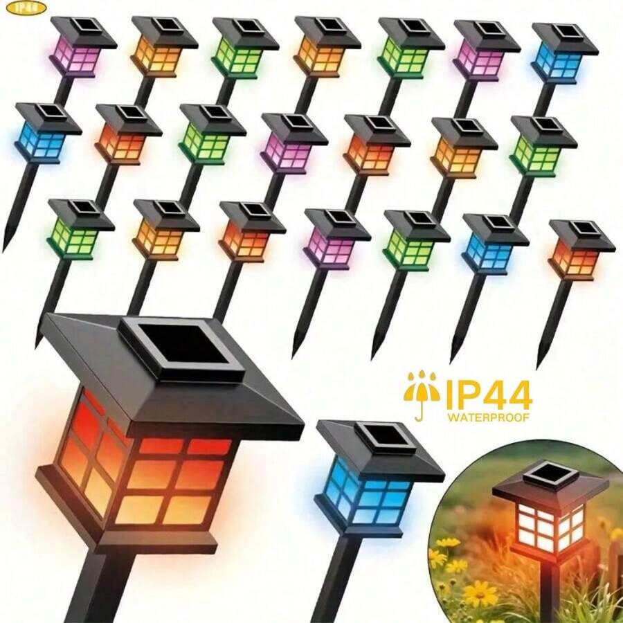 Faebynyx On 24/12, 6 Pieces Of Solar Outdoor Lights, IP44 Waterproof Sidewalk Lights, LED Landscape Lighting Garden Lights, Suitable For Sidewalks, Driveways, Courtyards And Lawns, Solar Garden Decorations, Christmas Decorations - 亮光 - 查看 1