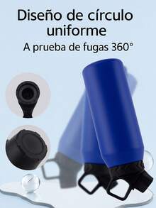 Botella térmica de acero inoxidable 950 ml. PYA-12 con tapa deportiva giratoria, doble pared aislante, mantiene bebidas frías y calientes 6 horas, diseños antiderrames, libre de BPA, ideal para oficina, gimnasio, viajes y uso diario - Azul - Ver 5