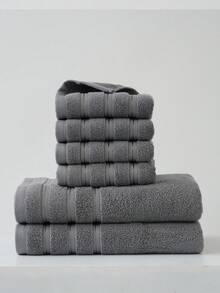 1件/3件套现代简约纯色条纹棉质浴巾 | 超柔软、高吸水性、速干桑拿浴巾、不掉毛、轻便，可选尺寸：34x75厘米浴巾/70x140厘米浴巾/34x34厘米面巾，耐用浴室必备品，情侣礼物 - 多色 - 查看 8