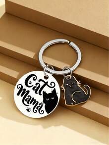 送给爱猫女性的礼物，黑猫钥匙扣，趣味猫女士钥匙圈，送给闺蜜、姐妹、女儿、女友的独特礼物 | 圣诞节、新年、母亲节、生日、万圣节、感恩节、情人节礼物创意、派对礼物、秘密圣诞老人礼物、交换礼物 - 彩色 - 查看 2