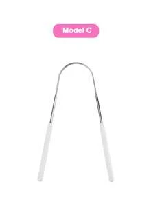 4 Styles Stainless Steel Tongue Scraper, Anti-Rust & Durable, Effectively Cleans Tongue Coating, Removes Bad Breath, Metal Tongue Cleaner, Portable Design, Suitable For Adults, Children And Family Daily Oral Care - 白色 - 查看 13