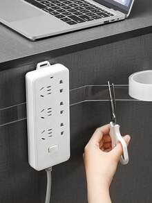 1 pieza Cinta adhesiva transparente de doble cara de 1 mm de grosor, con fuerte adhesivo y sin dejar rastros, adecuada para oficina, hogar y uso diario, de vuelta a la escuela - Blanco - Ver 2