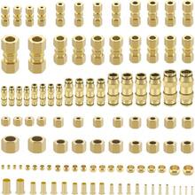 178 piezas DOT de conexion rapida de union recta y accesorios de tubo de compresion de laton de 1/8 pulgadas 5/32 pulgadas 1/4 pulgadas 5/16 pulgadas 3/8 pulgadas 1/2 pulgadas - Aire - Ver 1