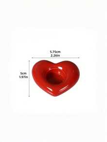 1pc Modern Minimalist Ceramic Candle Holder, Heart-Shaped Design, Smooth Glaze, Creative Tea Light Candle Holder, Suitable For Valentine's Day/Wedding/Holiday Tabletop Decor, Home Dining Table Display Accessory, Ceramic Heart-Shaped Candle Tray, Holiday Atmosphere Decorative Item - Multicolor - View 10