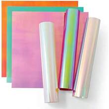 Iron-On Holographic Sampler, 12x12 Sheets & Adhesive Foil, Heat Transfer Iron-On for Machines, Create Long- DIY Projects (Pack of 6)(Plancha Ultiamte Holográfico) - Multicolor - Ver 2
