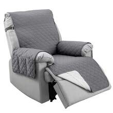 Waterproof Recliner Chair Cover Recliner Couch Slipcover With Pockets & Elastic Straps - Dark Grey - View 3