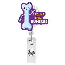 1pc Medical Series Badge, Pill Bottle, Syringe, Blood Bag, Retractable Card Holder, Swivel Alligator Clip, Easy Pull Clasp,School Supplies,Back To School,Badge Holder - Multicolor - View 11