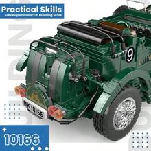 10166 Tecnologa Vintage Bloques de Sujecin Coche Retro Lujo Antiguo Coche Modelo Bloques de Construccin Moc Coleccionables Regalo para 14+ Jvenes y Adultos 1147 Piezas - verde - Ver 3