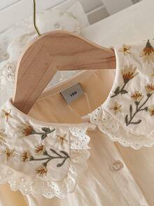 Girls' Spring Cotton Doll Collar Blouse, Stylish - Apricot - View 3