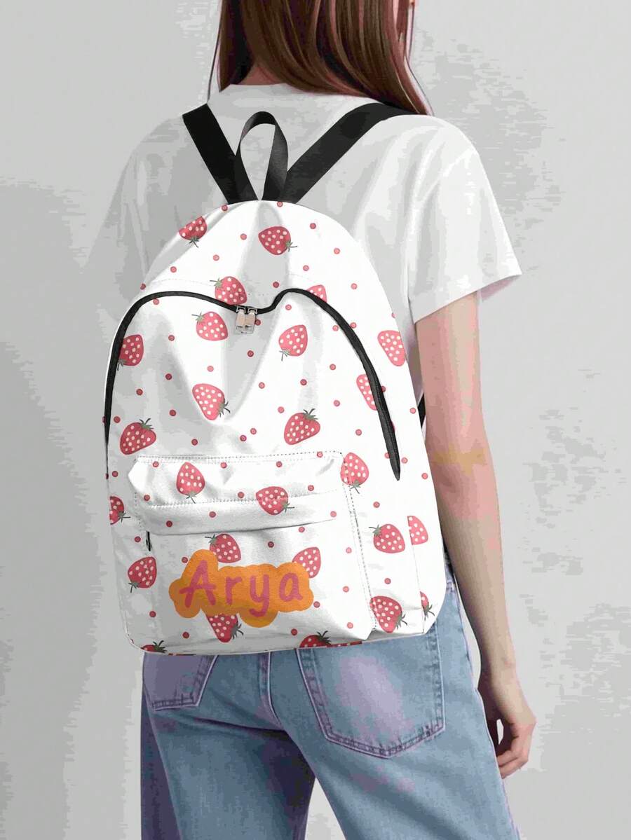 定制刺绣口袋背包，个性化大学背包，旅行背包，学生背包，笔记本电脑包，定制背包，休闲时尚 - 彩色 - 查看 1