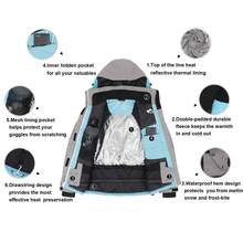 Women's Waterproof Ski Jacket, Insulated Snowboard Coat With Hood, Windproof Winter Outdoor Snow Jacket - Grey - View 4