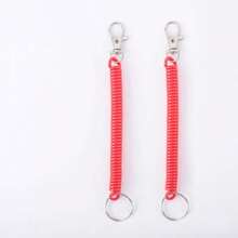 2pcs Coil Spring Keychain, 2pcs Retractable Coil Spring Keychain With Lobster Clasp, Spring Coil Belt Safety Lanyard, Phone Elastic Wrist Coil Lanyard Spring Hook