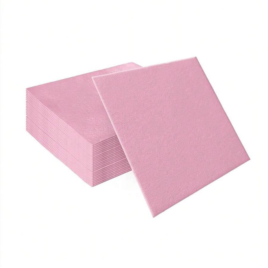 PAW - 50 Pieces Pink Linen-Feel Paper Napkins 16inch X 16inch, Monocolor Disposable Cloth-Like Napkins, Light Pink Dinner Napkins For Shower, Gender Reveal Party, Wedding, Picnic,DinnerNapkins,Pink - 嬰兒粉 - 查看 1