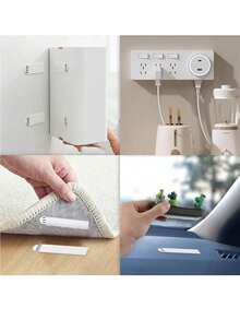 12pcs Heavy Duty Picture Frame Hangers, No Drill Wall Hooks - Double Sided Hooks - Easy To Use, No Trace, Suitable For Securing Frames And Posters On Smooth Surfaces Like Glass And Wood, Ideal For Decorating Walls In Living Room, Bedroom Or Office - Multicolor - View 4