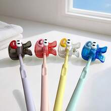 4pcs New Cute Face Shaped Toothbrush Protective Cover - 4 Colors Dopamine Color Matching - Home/Travel Essential Toothbrush Dustproof Protective Cover - Durable And Sturdy Material, Washable And Easy To Carry - 4 Items - View 8