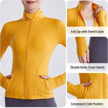 Tempaky Chaquetas Deportivas para Mujer, Cremallera Completa, Bolsillos con Agujeros para el Pulgar, Camisetas Ajustadas para Correr y Yoga bajo Medio - Medio + bajo - Ver 6