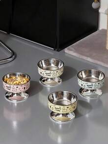 1pc Pet Elevated Bowl, Anti-Spill & Neck Protection, Large Capacity Pet Bowl With Cute Cartoon Design, Suitable For Cats And Small Dogs - Multicolor - View 4