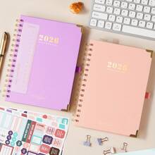 Annual Plan Weekly Plan And Monthly Plan, January To December 2026, With Ruler, Double Stitch Binding |     Inner Pocket |     4 Plan Stickers, 21.34cm X 14.48cm Cm, Office Schedule, School Supplies - 黑色 - 查看 7